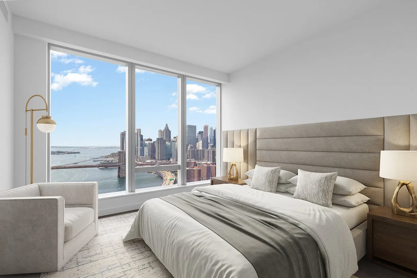 City bedroom after virtual staging